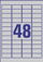 Etiketa vlerësuese Avery Zweckform L6009-100, 100 copë, 45.7 x 21.2 mm, të argjendta