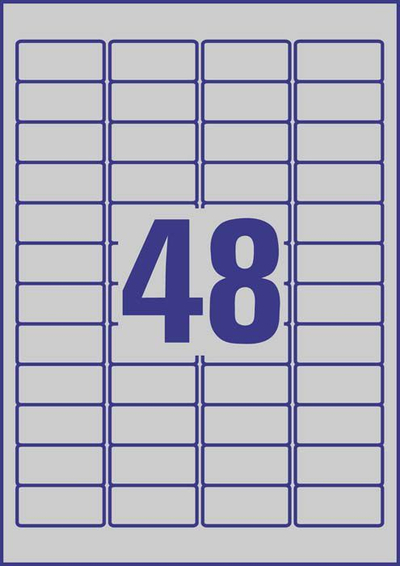 Etiketa vlerësuese Avery Zweckform L6009-100, 100 copë, 45.7 x 21.2 mm, të argjendta