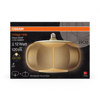 Llambë dekorative OSRAM Vintage 1906, E27, 2.5W LED, amber