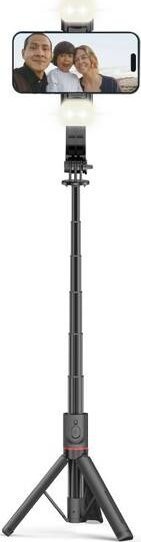 Selfie stick tripod wireless Tech-Protect L05S, me dritë LED, Bluetooth, i zi