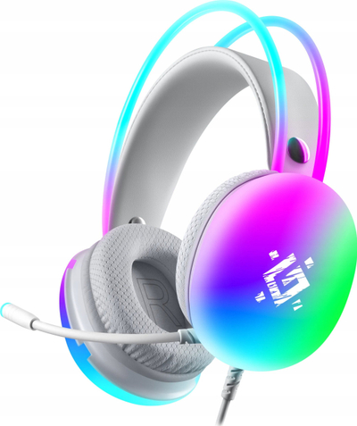 Kufje gaming Defender Ignis RGB, me mikrofon, USB, ngjyrë e bardhë