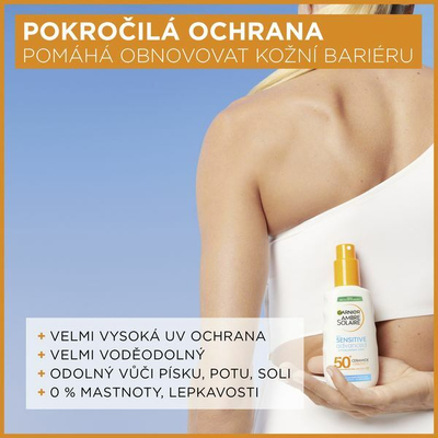 Sprej mbrojtës për lëkurë të ndjeshme Garnier SPF 50+ Sensitive Advanced, 150 ml