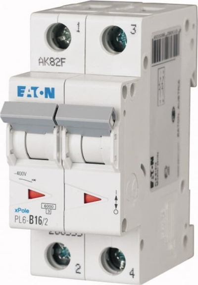 Nderpreres automatik Eaton PL6-B16/2, 2P, 16A, 6kA AC