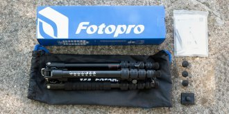 Tripod për kamerë Fotopro 58, alumin, kokë sferike, 8 kg, i zi