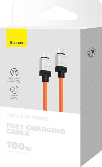Kabllo karikimi Baseus CoolPlay, USB C në USB C, 100W PD, 1m, e zezë