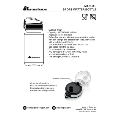 Shishe sportive Meteor, 500ml, tritan, e gjelbër e errët