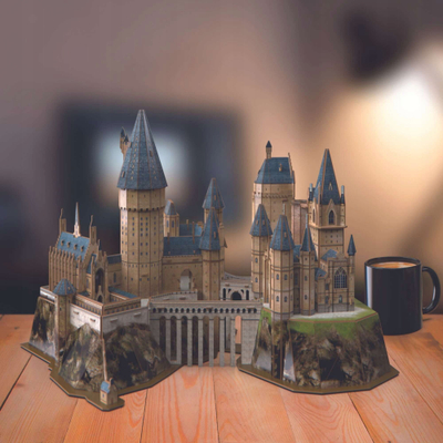 Set ndërtimi 4D Build Harry Potter Hogwarts Castle, kështjellë dekorative, shumëngjyrësh