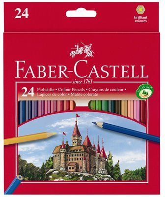 Set lapsa me ngjyra Faber-Castell Crayons (WIKR-928245), 24 ngjyra