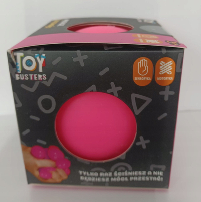 Top antistres Toy Busters Squishy Ball, XXL, lodër shqisore, rozë neon
