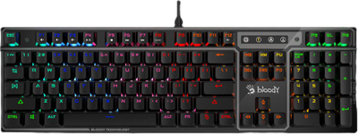 Гејмерска тастатура Bloody B750N, механичка, RGB, со кабел, црна