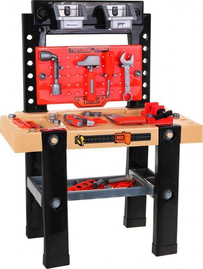 Set veglash lodër Majesterkowicz Tool Set, 64 pjesë, stacion pune 68 cm, i zi me portokalli