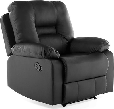 Set ulëse dhome dite BERGEN, lëkurë sintetike, mekanizëm manual recliner, i zi