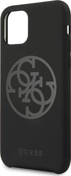 Kapotë silikoni Guess 4G për iPhone 11 Pro, e zezë, me logo 4G