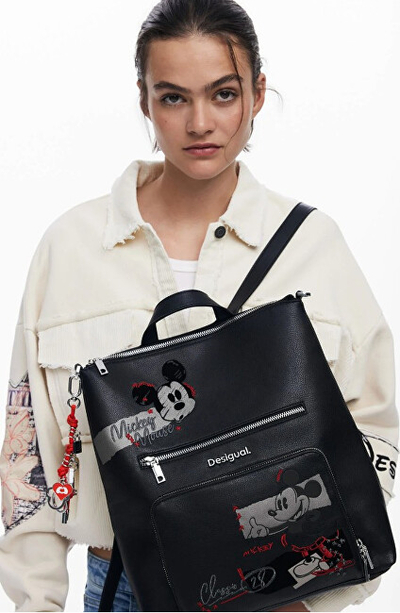 Çantë shpine për femra Desigual Mickey Rock Pretoria, e zezë