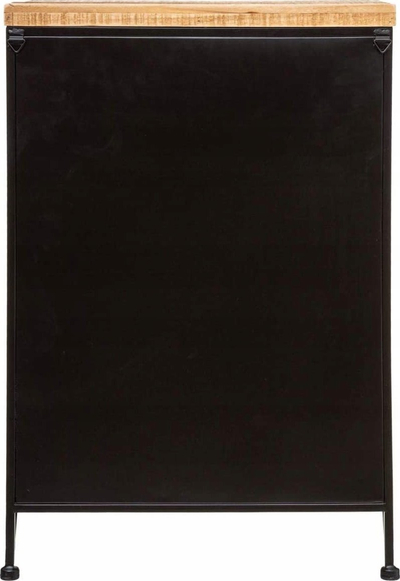 Komodinë anësore Conforama Atmosphera, 43x34x64 cm, metal dhe dru, e zezë