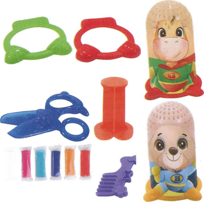 Set lodër plastelinë Hua Li Toys Funny Hair Salon, 6 ngjyra, aksesorë parukerie, shumëngjyrësh