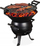 Grill oborri Fire Pit, gize dhe çelik, i lëvizshëm, i zi