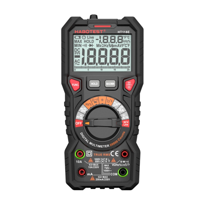 Multimetër dixhital Habotest HT118E, True RMS, NCV, i zi