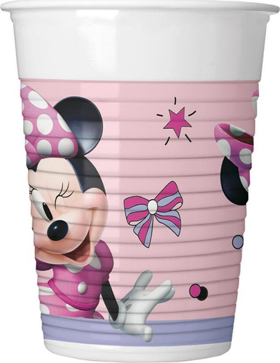 Gota plastike Godan Minnie Junior, 200ml, set 8 copë, rozë