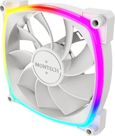 Ventilator kase Montec RX120 PWM, 120mm, ARGB, i bardhë