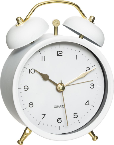 Ora tavoline Atmosphera Bedroom Clock With Alarm, me alarm, retro, e bardhë mat