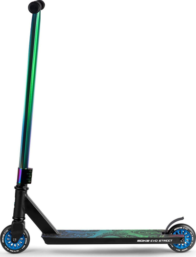 Trotinet stunt Soke EVO Street Dark Rainbow, rrota PU ABEC 9, deri 100kg, shumëngjyrësh