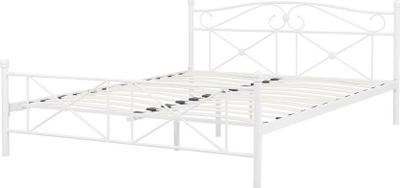 Shtrat metalik Beliani Rodez, 140 x 200 cm, dyshe, i bardhë