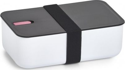 Kuti dreke Zeller Lunch Box, plastike, 19 x 12 x 6.5 cm, e bardhë e zezë rozë