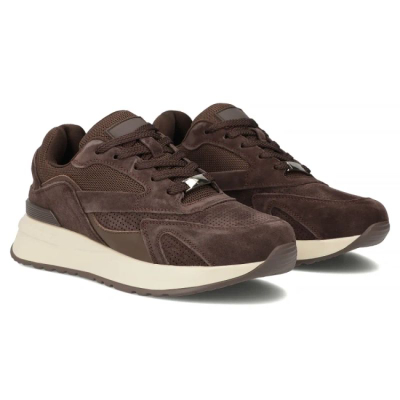 Женски спортски обувки Filippo DP7728, кожа, со платформа, сиви