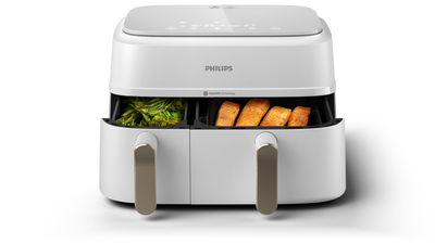 Fritezë ajri Philips Ovi Dual Basket NA353/10, 9L, dy shporta, e bardhë