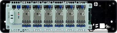 Panel kontrolli ngrohjeje Salus KL06, 6 zona, montim në shinë DIN, i bardhë