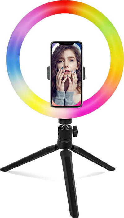 Rringë drite LED Mozos MLM-RING-RGB, 20W, RGBW, 1700mm, e zezë