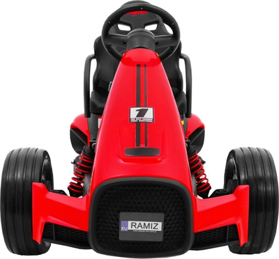 Go-kart elektrik Ramiz XR-1, për fëmijë, timon i rregullueshëm, i kuq