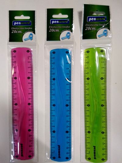 Флексибилна линијар Penword Flexible, 20cm, мешани бои