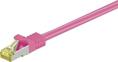 Kabllo rrjeti Wentronic Goobay, Cat.7 SFTP, 25 cm, magenta
