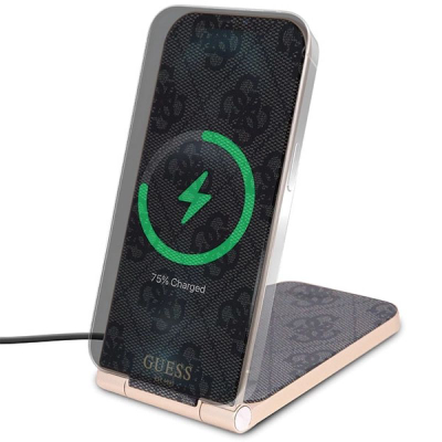 Karikues wireless për tavolinë Guess MagSafe, 15W, 2 në 1, ari rozë