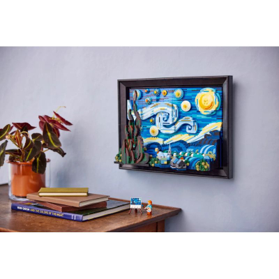 Set LEGO Ideas The Starry Night 21333, 2316 copa, dekor muri, me kornizë të zezë
