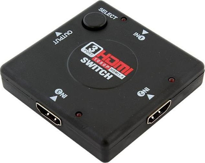 Ndarës HDMI 3 me 1, 1080p, me dorë dhe automatik, i zi