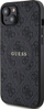Kuti telefoni Guess 4G Collection Leather Metal Logo MagSafe, për iPhone 15 Plus 14 Plus, e zezë