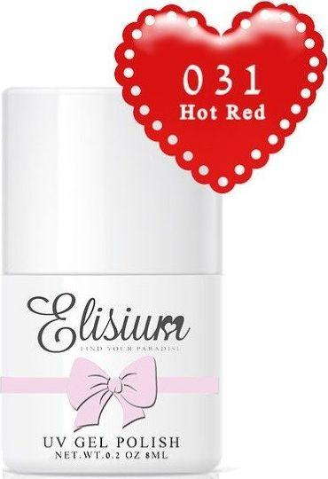 Llak hibrid Elisium UV Gel 031, 8ml, i kuq