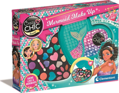 Сет шминка за деца Clementoni Crazy Chic Mermaid Palette, палета сенки и сјај за усни, дизајн сирена, многуобоен