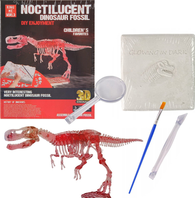Set lodrash Trifox Paleontologist Digs Up a Dinosaur Skeleton, skelet dinosauri që shkëlqen në errësirë