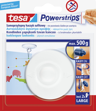 Grepa tavanor vetëngjitës Tesa 58029, rrotullues, i bardhë