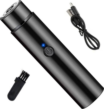Електрична машиница за бричење AG944 Mini Shaver, полнење преку USB, LED индикатор, сива