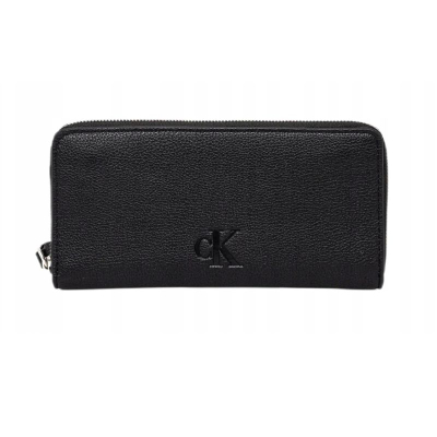 Portofol Calvin Klein ULTRALIGHT ZIP AROUND UB1, i gjatë, me zinxhir, i zi