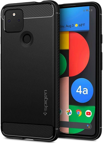 Mbrojtëse Crong Spigen Rugged Armor për Google Pixel 4A 5G, e zezë mat