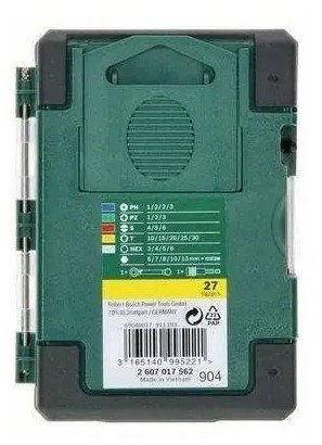 Set çelësash me racetë Bosch Promoline 2607017562, 27 pjesë, në kuti, blu