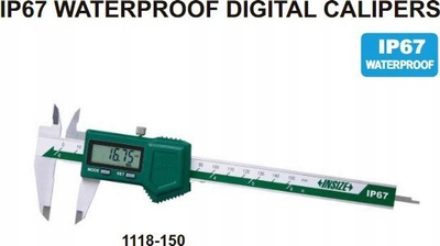 Дигитален шублер Инсајз 1118-150BW, 150 mm, IP67, црн