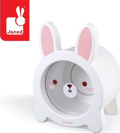 Kuti kursimi druri Janod Piggy Bank Lepurush, transparente, rozë