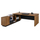 Tavolinë zyre Professional Desk Supreme HM2347, këndore e kthyeshme, 199x180x76 cm, ngjyrë honey oak me gri